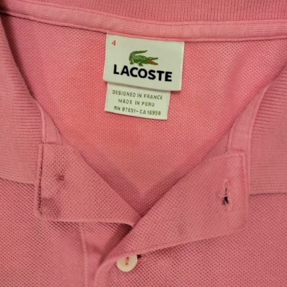 Lacoste polo shirt pink medium - Picture 2 of 3
